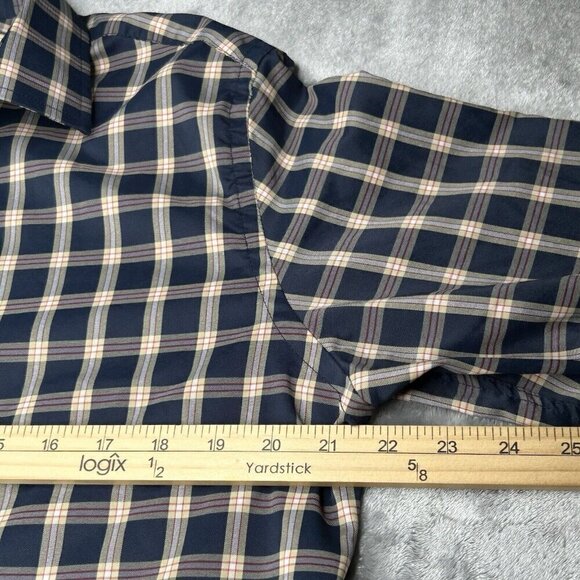 UNTUCKit Shirt Mens Large DORIN Blue Tan Red Plaid Lightweight Button Up  L - Picture 11 of 15